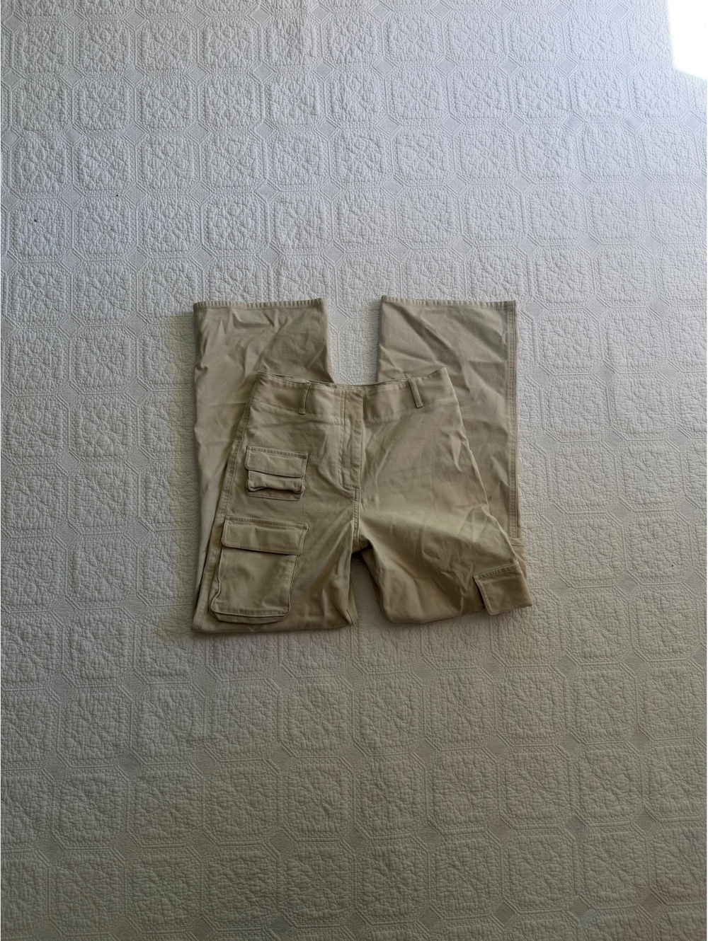 Wilfred Free Beige Cargo Pants with Multiple Pockets, Size 4